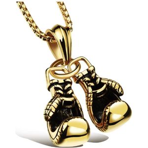 Ketting Bokshandschoenen | Goud | Boksen Sport Kado | Jongens / Mannen | Sinterklaas Kerst Cadeau