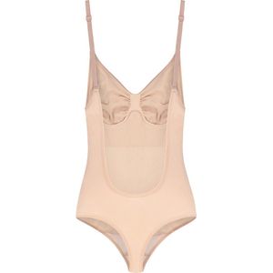 Bye Bra Soft Touch Seamless Bodysuit Ultra Low back, Beige, S