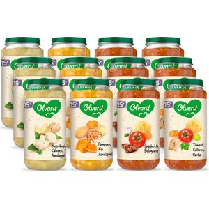 Olvarit Variatiemenu Babymaaltijd 15+ Maanden - Versie 2 - 4 Smaken - 12 x 250g