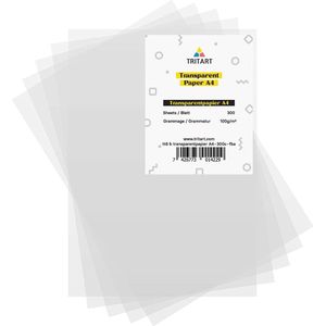 Tritart Transparant bedrukbaar wit papier DIN A4 | 300 vellen 100 g / m² | papier transparant voor schetsen of tekenen | fotokarton karton kalkpapier