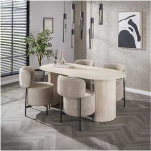 Eettafel Arch travertin 180 cm - Ceramic travertine