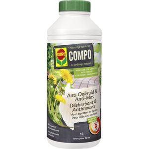 COMPO Anti-Onkruid & Anti-Mos Opritten & Paden - natuurlijke ingrediënten - concentraat - eerste resultaten binnen 3 uur - fles 1L (80 m²)