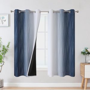 JGS ® Stijlvolle Ombre Thermische Verduisteringsgordijnen voor Woonkamer en Slaapkamer, Geluidsisolatie 160 cm Lang