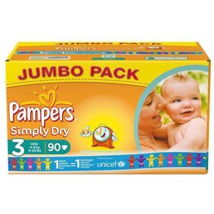 Pampers Simply Dry Maat 3 Jumbo box