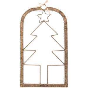 Riviera Maison Kerstboomdecoratie - Rattan Xmas Tree Wall Decoration - Naturel