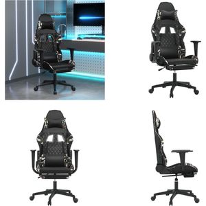 vidaXL Gamestoel met voetensteun kunstleer zwart en camouflage - Gamingstoel - Gamingstoelen - Televisiestoel - Racingstoel