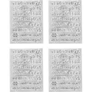 4Pcs Clear Siliconen Stempels Hoofdletter en Kleine Alfabetten Letter Rubber - Decoratie Kaarten Maken .