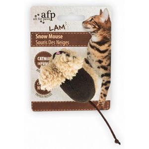 AFP Lambswool-Snow Mouse Catnip Speelgoed voor katten - Kattenspeelgoed - Kattenspeeltjes