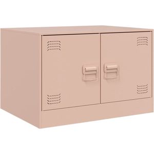 vidaXL - Salontafel - 67x50x44 - cm - staal - roze