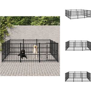 vidaXL Hondenhok Hondenkennel - 291 x 291 x 100 cm - Stalen muren - Stevige constructie - Kennel