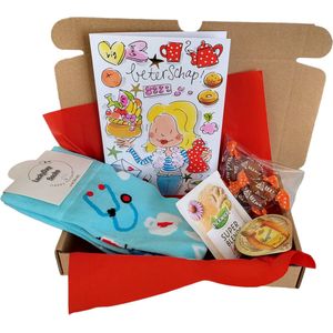 Cadeau box – Beterschap – Ziek - Sterkte - Verrassings Pakket – Gift box – Grappig - Cadeau voor vrouw man – Kado – Sokken - Verjaardag cadeau – Geschenkdoos – Maat 36-40