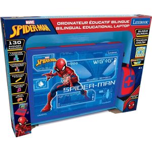 Spiderman tweetalige educatieve laptop - 130 activiteiten (Engels/Frans) met kleuren LCD scherm