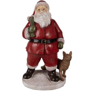 Beeld Kerstman 16x14x26 cm Rood Polyresin Kerstdecoratie