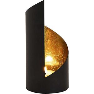Oriëntaalse metalen theelichthouder Bodhi Goud - Tafel Decoratie - Metaal - Zwart / Goud