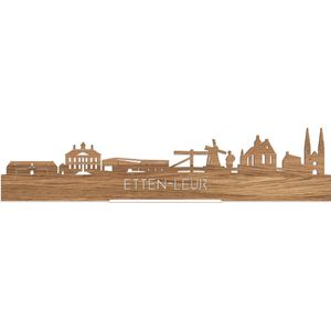 Standing Skyline Etten-Leur Eikenhout - 40 cm - Woon decoratie om neer te zetten en om op te hangen - Meer steden beschikbaar - Cadeau voor hem - Cadeau voor haar - Jubileum - Verjaardag - Housewarming - Aandenken aan stad - WoodWideCities