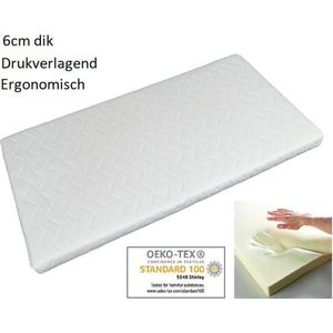 Hollands Comfort - Topmatras 190x200 Traagschuim 6cm dik - Topdekmatras Topper Nasa Visco