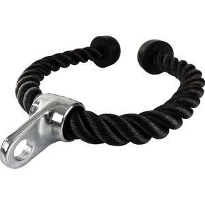 Triceps touw - Tricep rope - Tricep touw - Bicep touw - 1.3 kg - Nylon - Rubber - Zwart - 85 x 3 cm