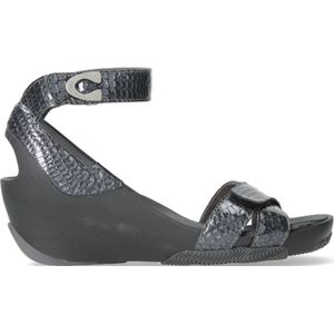 Wolky Sandalen Era antraciet crocolook lakleer