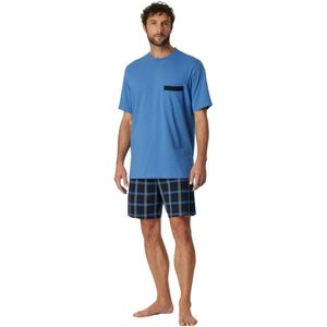 Schiesser Pyjama korte broek - 899 Blue - maat 6XL (6XL) - Heren Volwassenen - 100% katoen- 180261-899-6XL