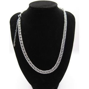 ICYBOY Massieve Klassieke Stalen Herenketting Roestvrije Staal [CLASSIC] [KLASSIEK] [7mm - 50 cm]Stainless Steel Cuban Chain Necklace Silver Steel Miami Chunky
