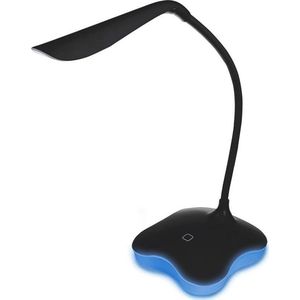 LED Bureaulamp - Estoya Mimo - 3W - Helder/Koud Wit 5500K - Touch Schakelaar - Dimbaar - Flexibele Arm - Mat Zwart - Kunststof