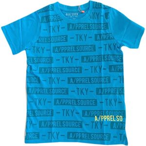 Blue Seven T-shirt Blauw  Tekst Maat 140