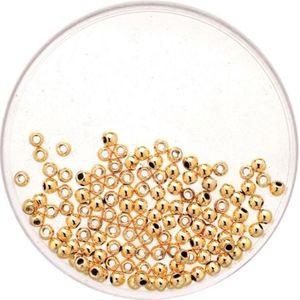 30x stuks metallic sieraden maken kralen in het goud van 10 mm - Kunststof waskralen voor armbandje/kettingen