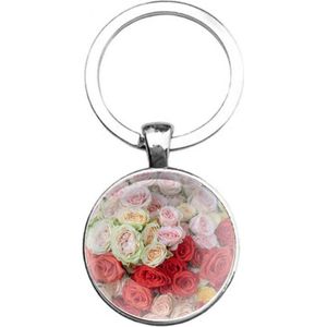 Sleutelhanger Glas - Rozen