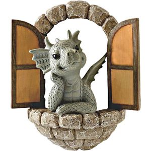 Goodivery ® Tuinbeeld van Drakenfiguren voor Decoratie in Tuin, Terras en Binnenplaats, Weerbestendige Beelden