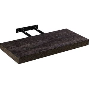 STILISTA Wandplank Zwevend - Wand Plank - Trendy Design - MDF - 100 x 23,5 x 3,8 cm - Donker Hout Rustiek