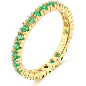 Twice As Nice Ring in 18kt verguld zilver, groene zirkonia 52