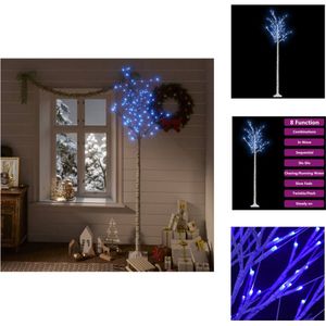 vidaXL Kunstkerstboom - Wilgenboom 220 cm - Verlicht - Blauw LED - Decoratieve kerstboom