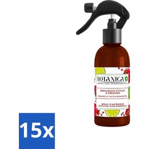 Botanica by Air Wick - Kamerspray - Bergamot uit Italië & Granaatappel - 236ml - Bulkverpakking - 15 stuks