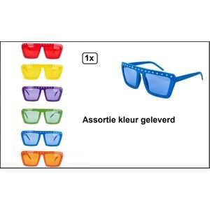 Bril party recht model assortiment kleuren - Assortie kleur geleverd - brillen thema feest festival fun verjaardag uitdeel