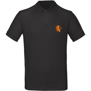 Cadeautip! Polo shirt WK voetbal met Nederlandse vlag | Oranje Polo | EK Polo | Unisex Polo met zwarte bedrukking | Oranje polo met bedrukking | Maat M