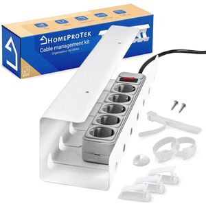 Kabelgoot voor Bureau - Wit Kabelmanagement Tray voor Onder Bureau, Eenvoudig te Monteren en Stalen Kabel Organizer 43x10x10cm