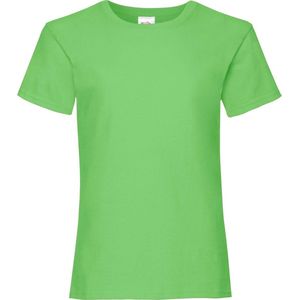 Fruit Of The Loom Meisjes Kinder Valuegewicht T-shirt  Korte Mouwen (2 stuks) (Lime)