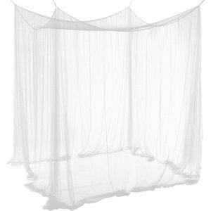Polyester hemel, mooie bedhemel, maat klamboe, klamboe voor tweepersoonsbed, wit, 210 x 190 x 240 cm