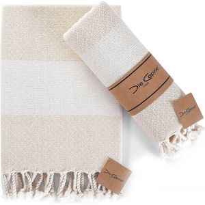 Die Caprie Diamond Peach - Handdoeken - Valentijn cadeautje voor hem & haar!- 100% Katoen - Set van 2 - Sneldrogend en Lichtgewicht - Turkse Hamamdoeken - 40x100 cm