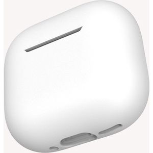 Hoesje in het Wit geschikt voor Apple AirPods 4 - TCH - Beschermhoes - Siliconen - Case - Soft case