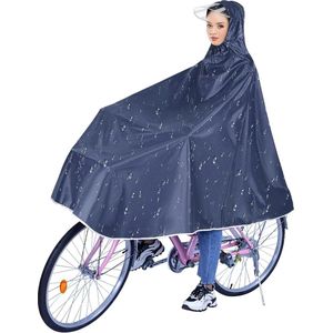 Regenponcho herbruikbare regenjas capuchon uniseks waterdicht voor fiets mountainbike elektrische fiets blauw 3XL .