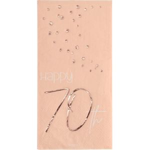 Folat - Servetten 70 jaar Elegant Lush Blush (10 stuks) - 33 x 33 cm