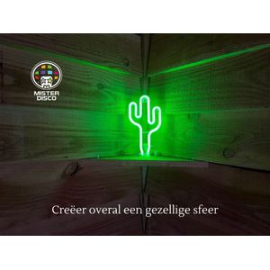 Neon Verlichting Wandlamp - Muurdecoratie - Kroeg Interieur - Op Batterij en USB - Cactus