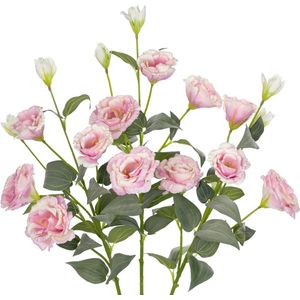 Set van 3 kunstbloemen, platycodon-bloemen, kunstbloemen als een echte lente, decoratieve bloem voor bruiloftskamer, woondecoratie, woonkamer, kantoor, bruiloftsboeket, party, bloemstuk, roze