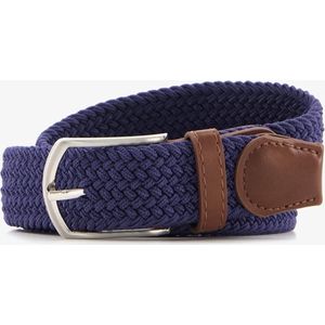 Gevlochten heren riem donkerblauw - Maat 115