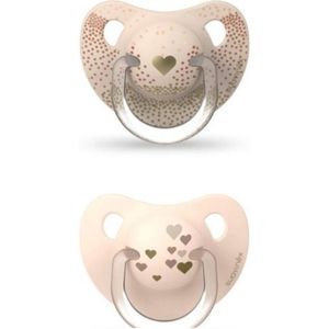 Suavinex Anatomische Silocone Fopspeen met hartjes +18