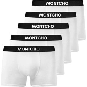 MONTCHO - Essence Series - Boxershort Heren - Onderbroeken heren - Boxershorts - Heren ondergoed - 5 Pack - Wit - Heren - Maat XL