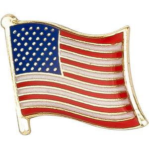 Amerika USA Stars And Stripes Vlag Emaille Pin 1.6 cm / 1.8 cm / Wit Rood Blauw