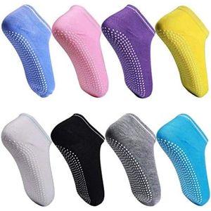 Yogasokken voor dames, antislip, antislip, sportsokken voor dames, ideaal voor yoga, pilates, ballet, dansen, barre, fitness, training op blote voeten (8 paar)