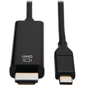 Tripp-Lite U444-009-H4K6BE USB-C to HDMI Adapter Cable (M/M) - 3.1, Gen 1, Thunderbolt 3, 4K @ 60 Hz, Converter on HDMI End, Black, 9 ft. TrippLite